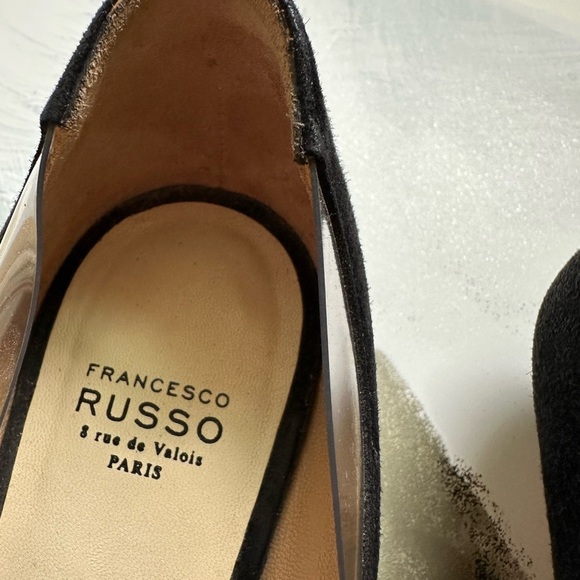 Francesco Russo Suede black & clear PVC pumps size 6.5 - Picture 3 of 14